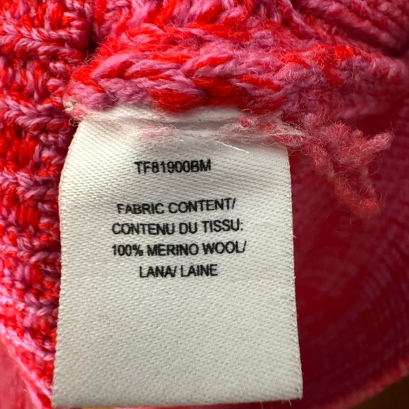 DEREK LAM Womens Turtleneck Sweater Merino Wool Med Pink Red Valentines Cabncore - Picture 8 of 11